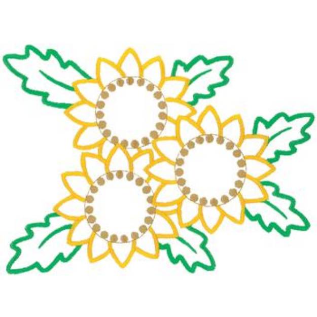 Picture of Sunflower Outline Machine Embroidery Design