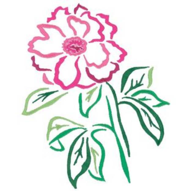 Picture of Peony Outline Machine Embroidery Design