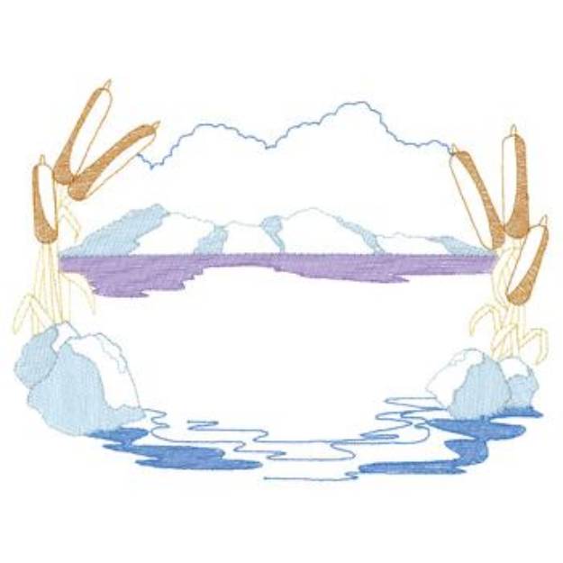 Picture of Pond Scene Machine Embroidery Design