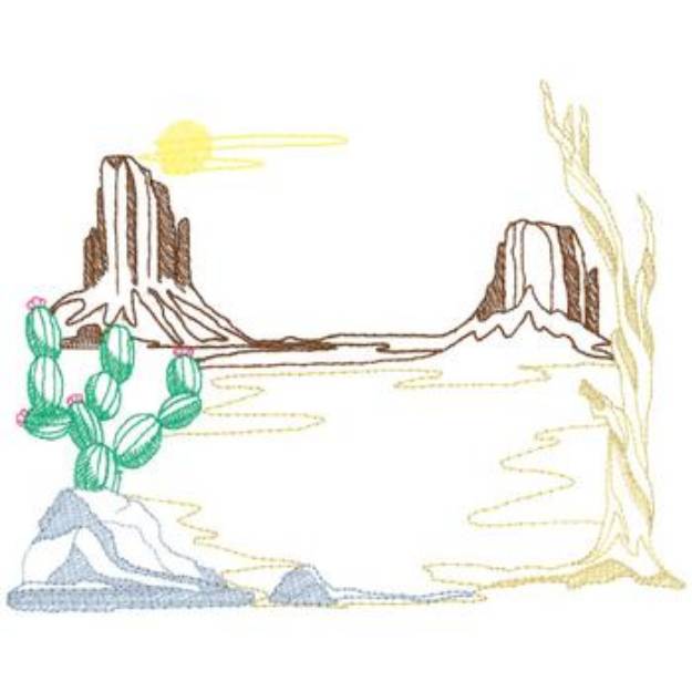 Picture of Desert Background Machine Embroidery Design