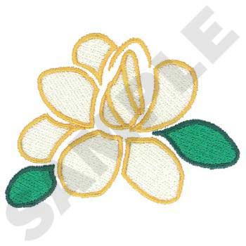 Magnolia Outline Machine Embroidery Design