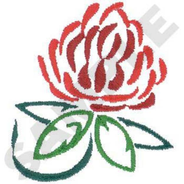 Picture of Red Clover Outline Machine Embroidery Design