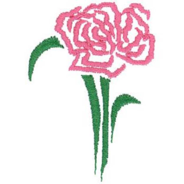 Picture of Pink Carnation Outline Machine Embroidery Design
