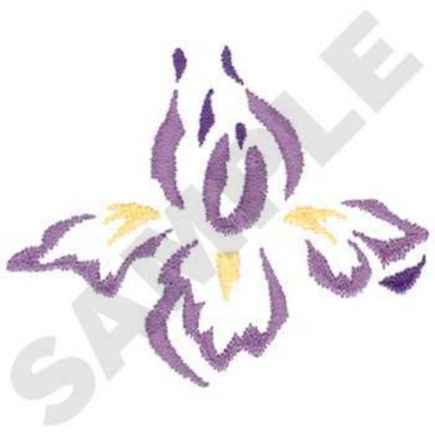 Picture of Purple Iris Outline Machine Embroidery Design