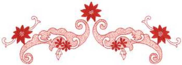 Picture of Poinsettia Scroll Machine Embroidery Design