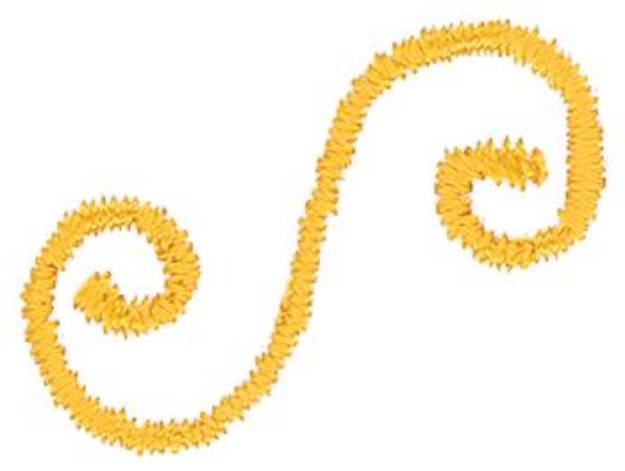 Picture of Yellow Scroll Accent Machine Embroidery Design