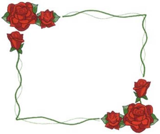 Picture of Rose Frame Machine Embroidery Design