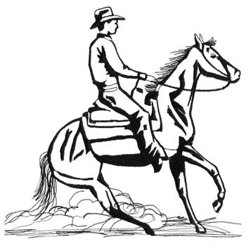 Reining Horse Outline Machine Embroidery Design