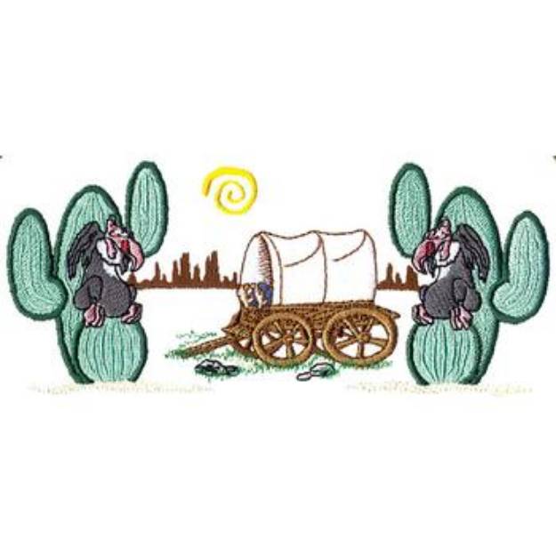 Picture of Western Prairie Scene Machine Embroidery Design