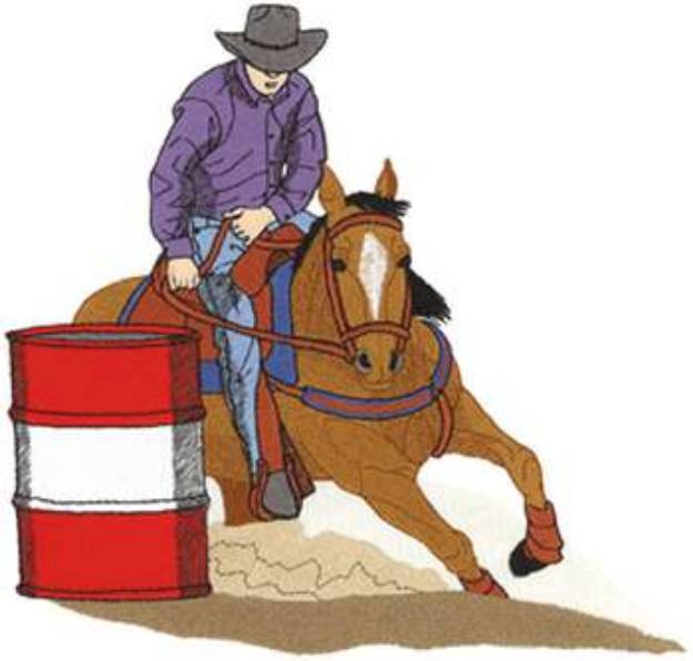 Picture of Male Barrel Racer Machine Embroidery Design