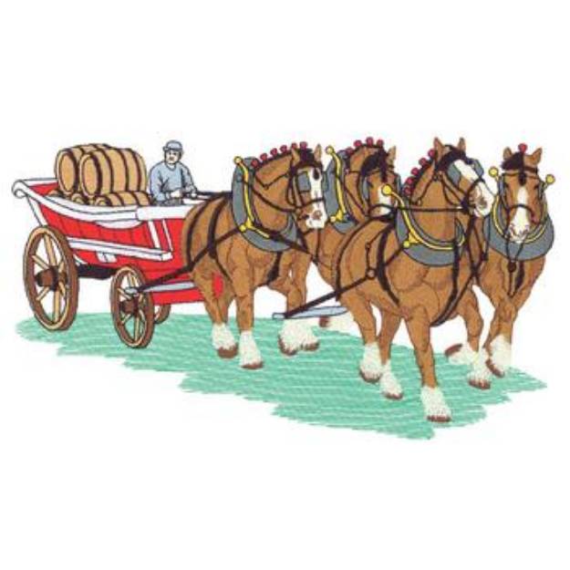 Picture of Clydesdale Hitch Machine Embroidery Design