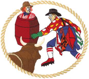 Rodeo Clowns Machine Embroidery Design
