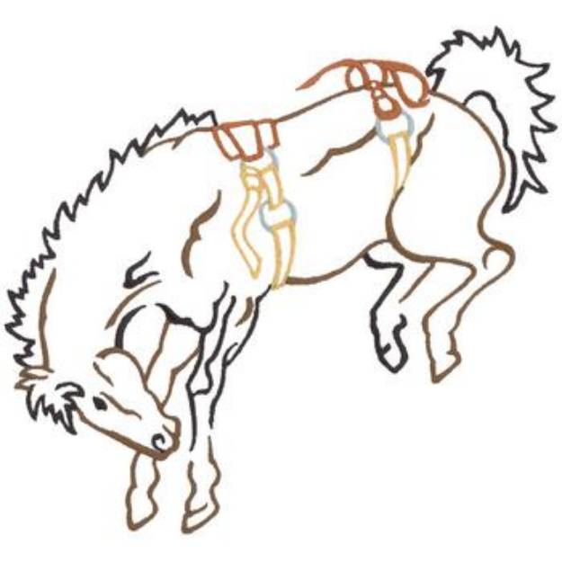 Picture of Bucking Bronc Outline Machine Embroidery Design