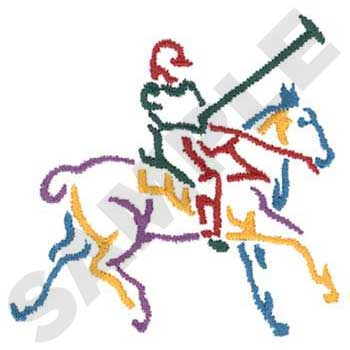 Polo Player Outline Machine Embroidery Design