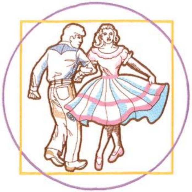 Picture of Square Dancers Machine Embroidery Design