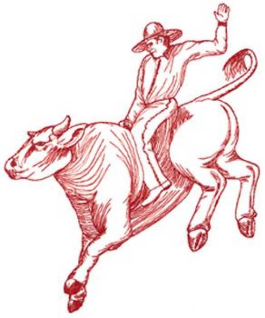 Picture of Bullrider Machine Embroidery Design