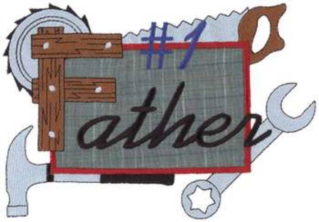 Picture of Fathers Day Applique Machine Embroidery Design