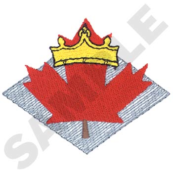 Maple Leaf & Crown Machine Embroidery Design