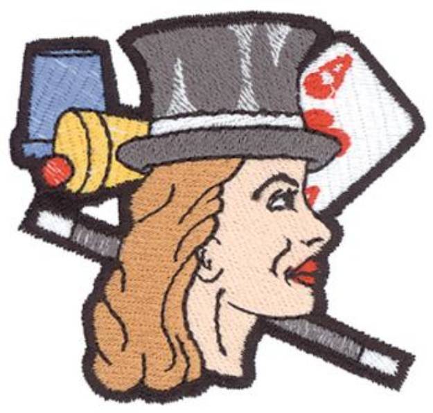 Picture of Female Magician Machine Embroidery Design