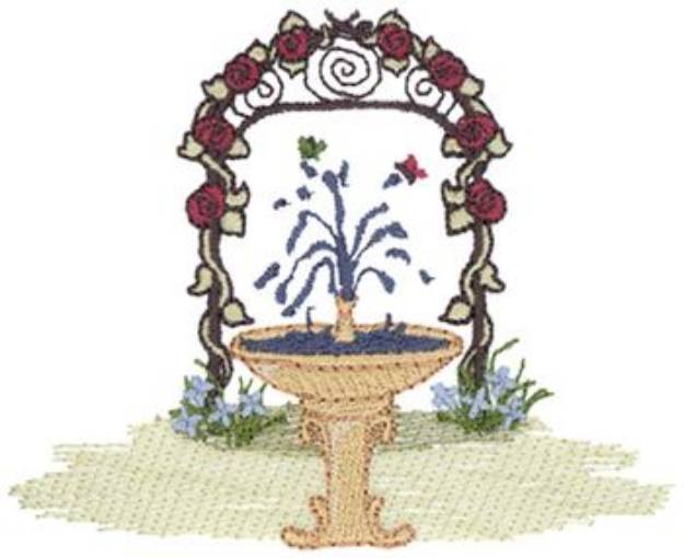 Picture of Garden Fountain Machine Embroidery Design