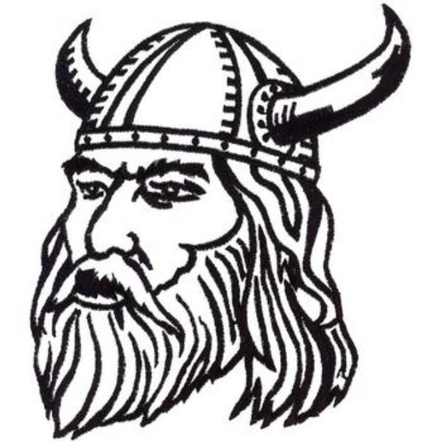 Picture of Viking Head Outline Machine Embroidery Design