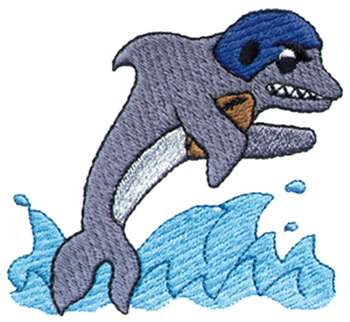 Dolphin Football Machine Embroidery Design