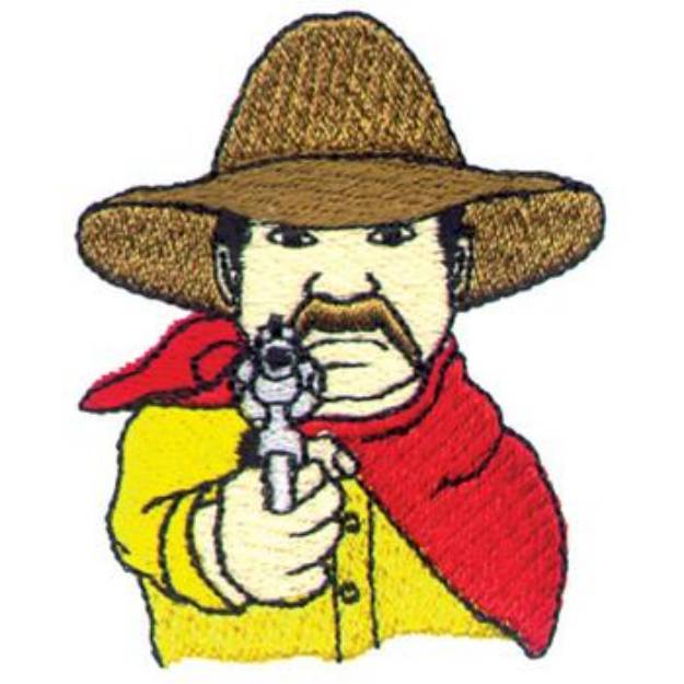 Picture of Cowboy Mascot Machine Embroidery Design