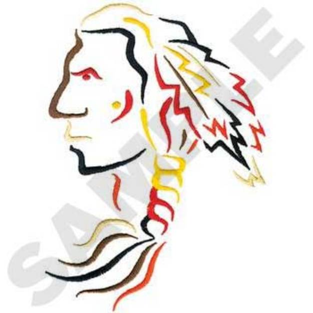 Picture of Brave Head Mascot Machine Embroidery Design