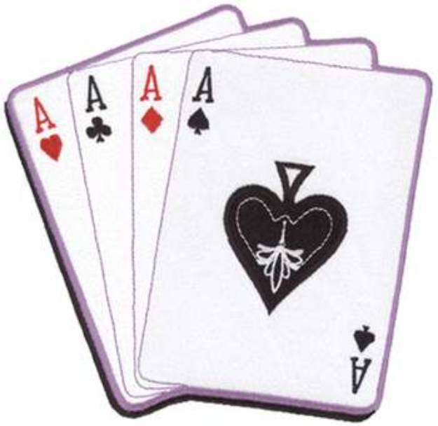 Picture of Aces Machine Embroidery Design