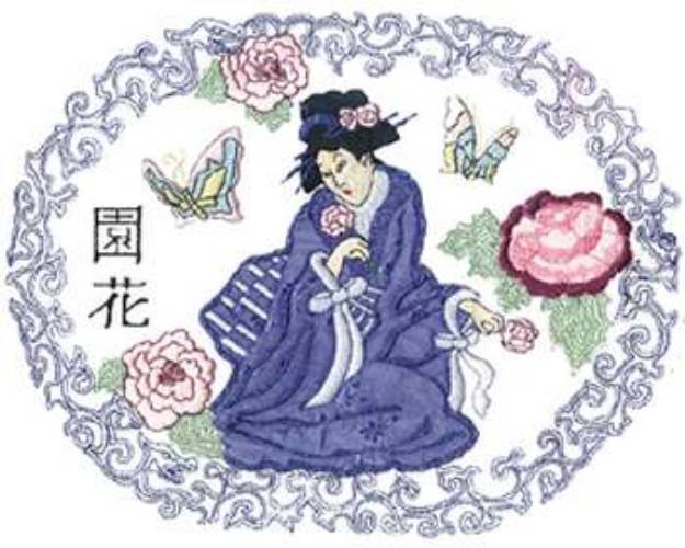 Picture of Geisha Applique Machine Embroidery Design