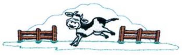 Picture of Cow Scene Machine Embroidery Design