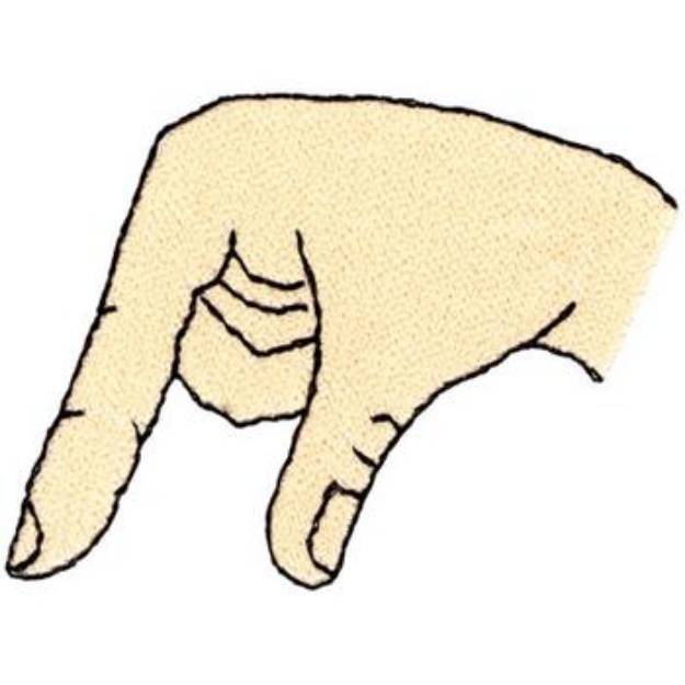 Picture of Letter Q Sign Language Machine Embroidery Design