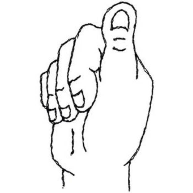 Picture of Sign Language Letter A Machine Embroidery Design