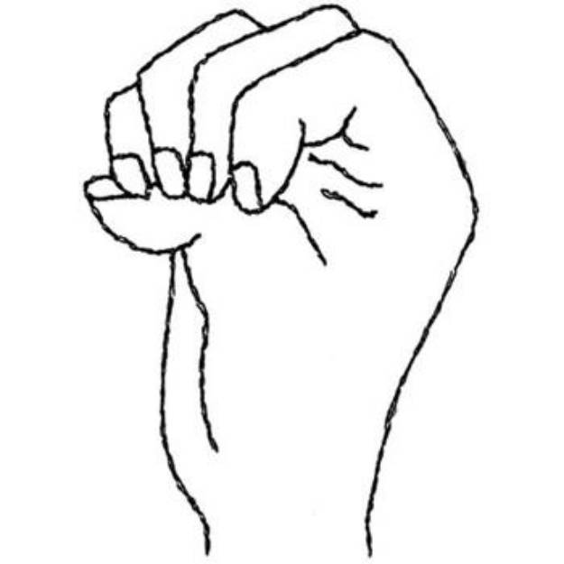 Picture of Sign Language Letter E Machine Embroidery Design