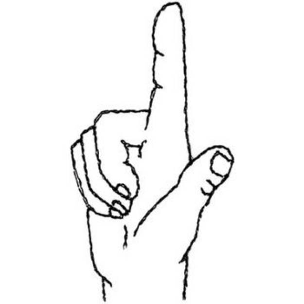Picture of Sign Language Letter L Machine Embroidery Design
