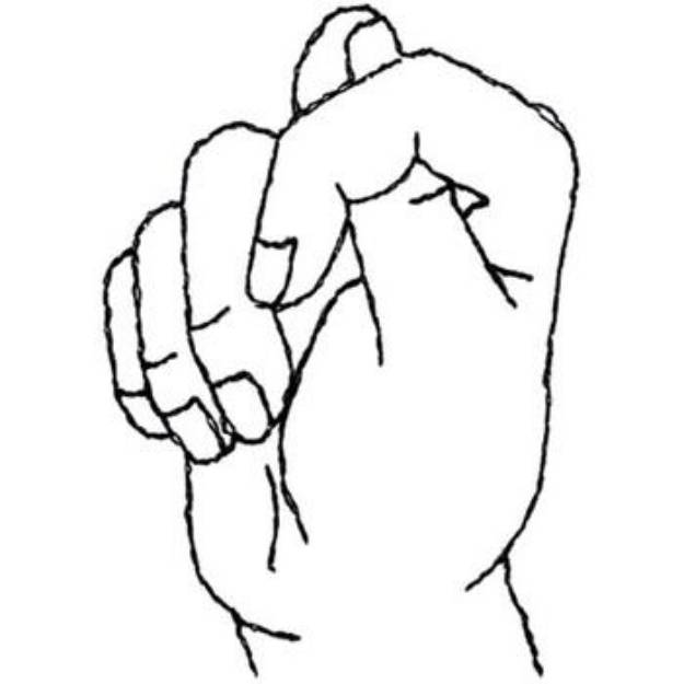 Picture of Sign Language Letter T Machine Embroidery Design