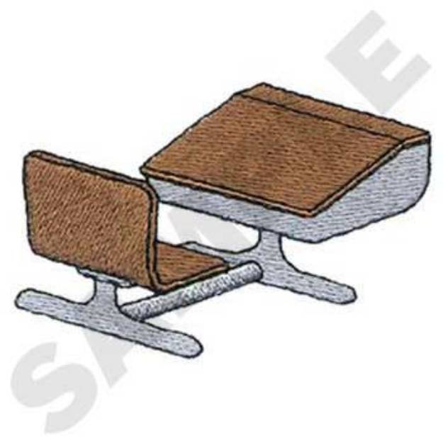 Picture of School Desk Machine Embroidery Design