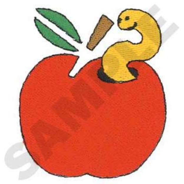 Picture of Red Apple Machine Embroidery Design