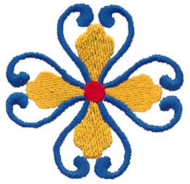 Picture of Floral Scroll Machine Embroidery Design