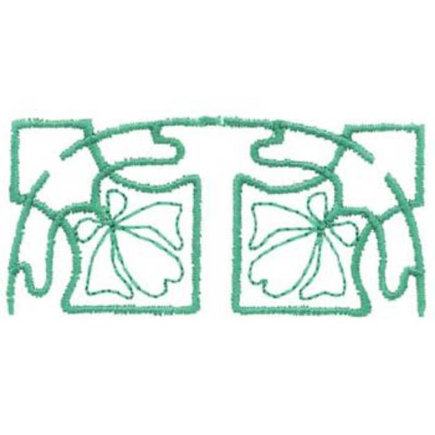 Picture of Green Bow Scroll Machine Embroidery Design