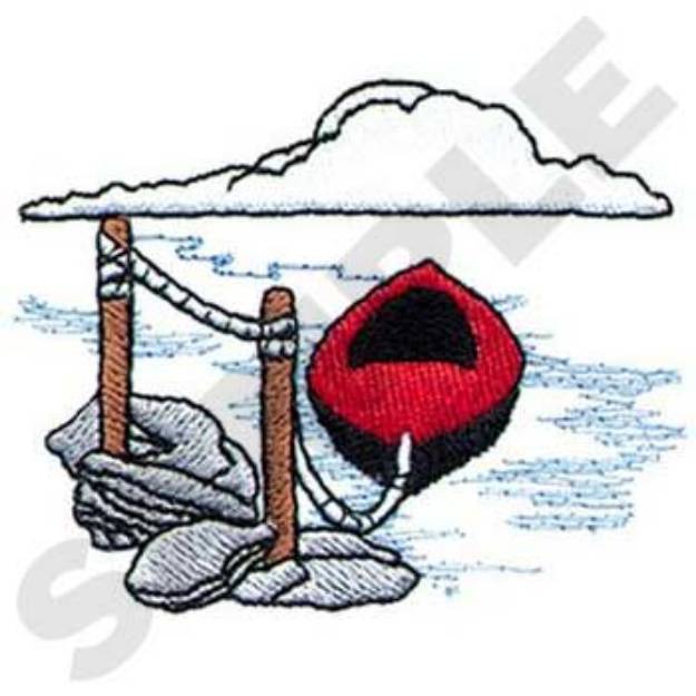 Picture of Boat Scene Machine Embroidery Design