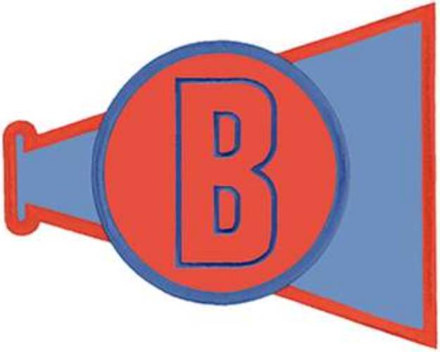 Picture of Megaphone Letter B Machine Embroidery Design