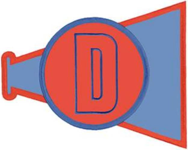 Picture of Megaphone Letter D Machine Embroidery Design