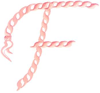 F Rope Alphabet Machine Embroidery Design