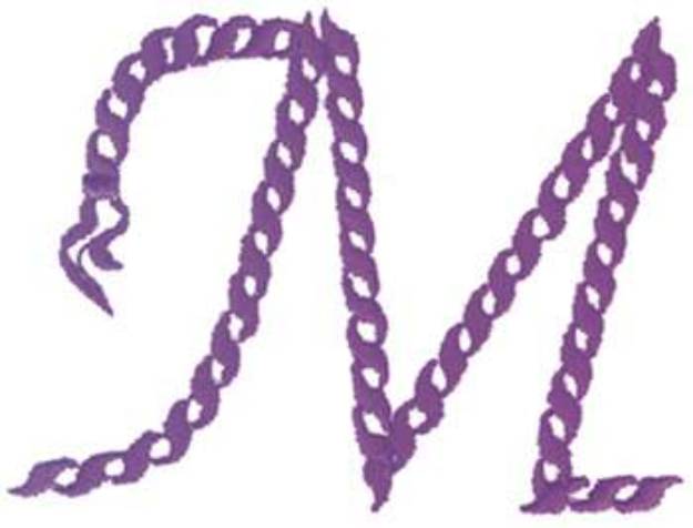Picture of M Rope Alphabet Machine Embroidery Design