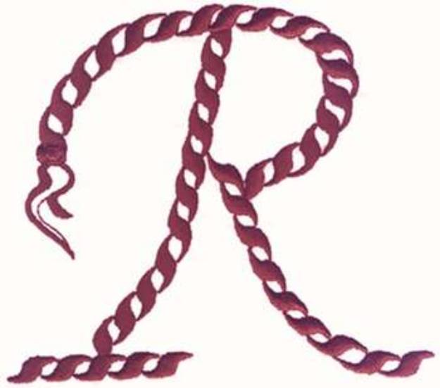 Picture of R Rope Alphabet Machine Embroidery Design