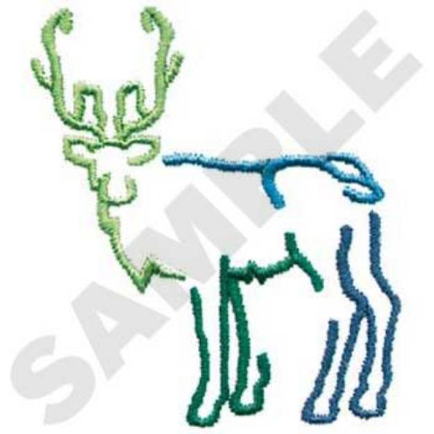 Picture of Caribou Outline Machine Embroidery Design