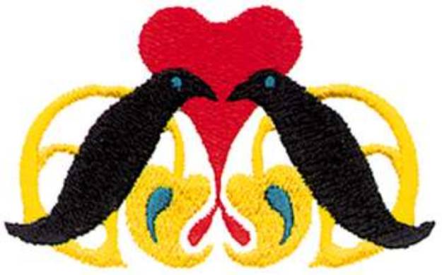 Picture of Black Bird Scroll Machine Embroidery Design