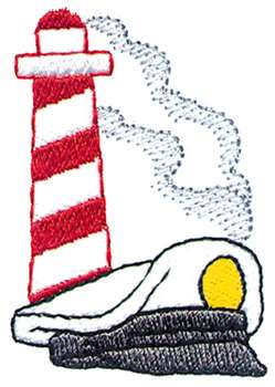 Lighthouse with Hat Machine Embroidery Design