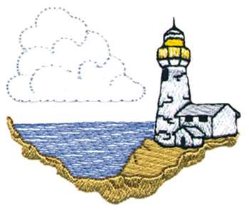 Lighthouse Scene Machine Embroidery Design